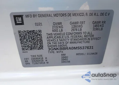 2021 Chevrolet Blazer Fwd 1Lt from USA, damaged, VIN 3GNKBBRA0MS537631